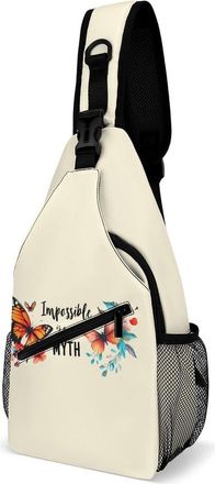 Generic Impossible Is A... Math Unisex Shoulder Bags Casual Crossbody Chest Bag Sling Backpack for Hiking Cycling Travel