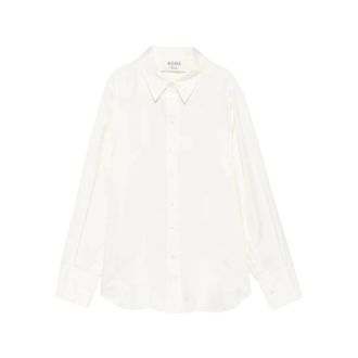 R&oacute;he Lange Mouw Satijnen Top - Dames - Blouses & Shirts - Wit - Maat: XS Satijn