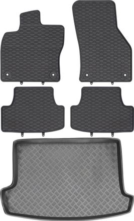OEM Volkswagen T-roc Crossover De 2018 (juego) - Alfombrillas De Goma Para Coche + Alfombrilla Para Maletero