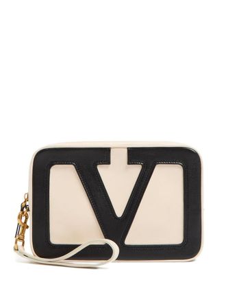 Valentino Garavani Clutch Viva Superstar VLogo - Toni neutri