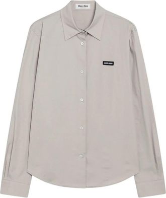 Miu Miu Camicia - Dames - Overhemden - Grijs - S - Katoen - Overhemden