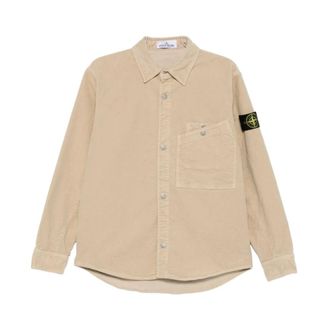 Stone Island Casual Shirts, male, Beige, L, Stone Island Shirts Beige