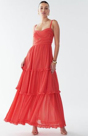 BWLDR Willow Maxi Dress in Coral Pink at Nordstrom, Size 4