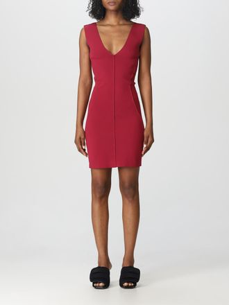 Rick Owens Womens Mini Dress Vneck Bodycon - Brown Cotton - Size X-Large