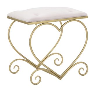 Mauro Ferretti Taburete Coraz&oacute;n Rosa Cm 50x37,5x51,5