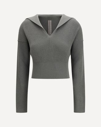 Rick Owens Euca Virgin Wool Sweater with V neck Female L