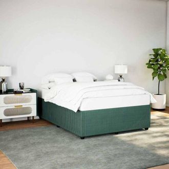 vidaXL Vidaxl - Estructura Cama Sin Colch&oacute;n Terciopelo Verde Oscuro 140x200 Cm