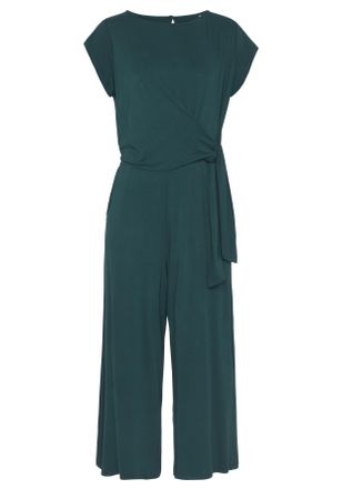 Lascana Culotte-Overall LASCANA, Damen, Gr. 34, N-Gr, blau (petrol), Jersey, Obermaterial: 95% Viskose, 5% Elasthan, unifarben, figurumspielend 7/8-L&auml;nge, Run