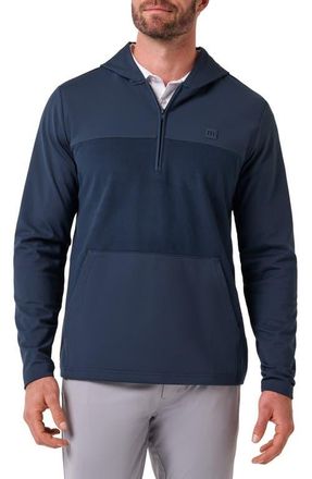 Travis Mathew Polar Seas Quarter Zip Pullover in Total Eclipse at Nordstrom, Size Medium