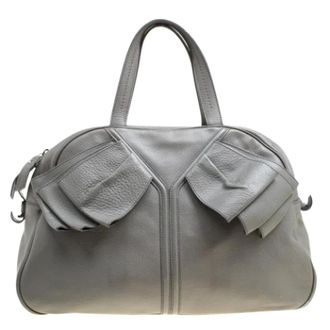 Saint Laurent Pre-owned Handbags, female, Gray, Size: ONE SIZE Pre-owned Leather handbags