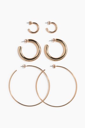 H&M 3 Paar Hoop-Ohrringe - Gold