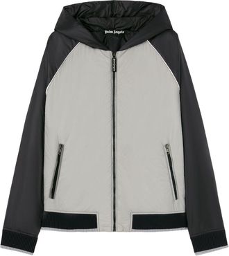 Palm Angels curved-logo windbreaker - Grey