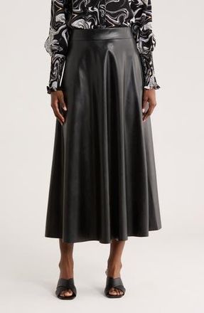 Patrizia Luca Faux Leather Midi Skirt in Black at Nordstrom Rack, Size X-Small