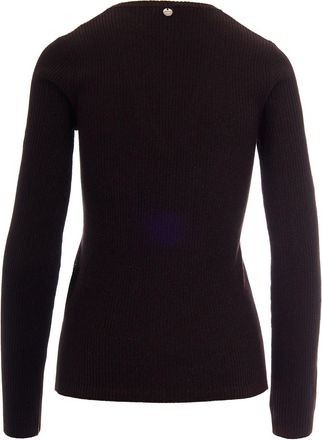 Liu Jo Womens Ribbed Lam&eacute; Jumper Mole Lux Viscose Jumpers Sweater