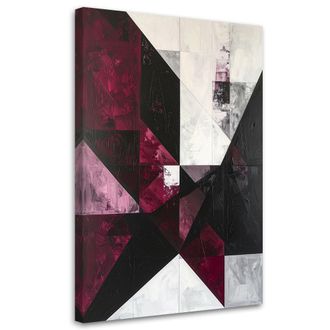 Feeby Cuadro Sobre Lienzo, Abstracci&oacute;n En Tonos Burdeos, 80x120