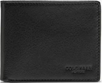 Cole Haan Mens Bifold Wallet with Embossed Logo - Black