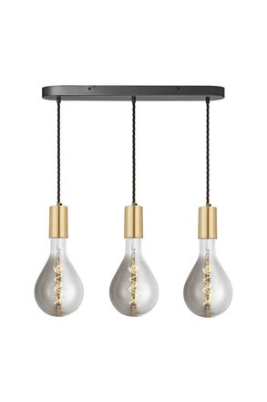 Industville Sleek Large Edison Oval Cluster Lights, 3 Wire - Brass