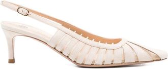 Roberto Festa Milano Ivory Pointed Toe Slingback Shoes with Strap