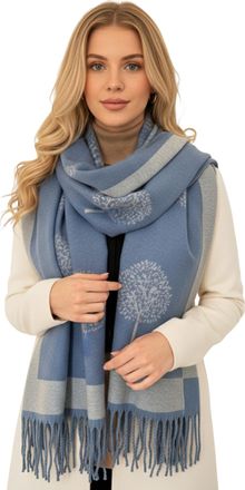 The Accessory Co. Cashmere Mulberry Tree Blanket Scarf - Reversible Scarf Women Pashmina Shawl, Winter Scarfs Women, Large Wrap, Warm Scarf, Tree of Life Print Ladies S