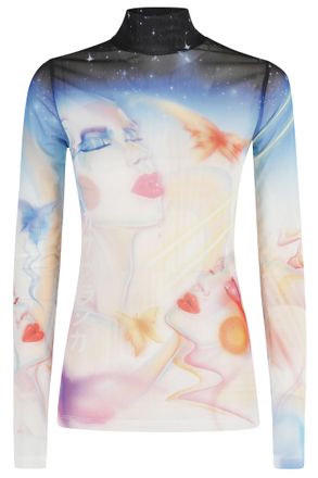 Casablanca Printed Mesh Top