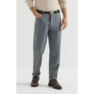 Brunello Cucinelli Virgin wool flannel five-pocket trousers in Camel at Nordstrom, Size 52 It