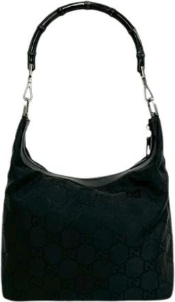 Gucci Pre-owned Shoulder Bags, female, Black, Size: ONE SIZE Pre-owned Vintage Bamboo Handle Shoulder Bag