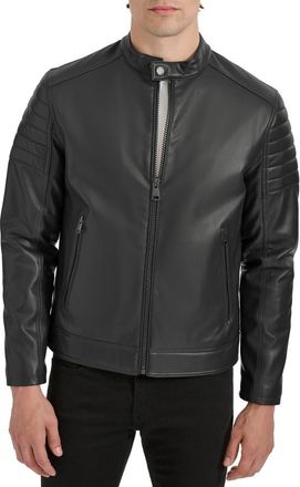Kenneth Cole Faux Leather Moto Jacket in Black at Nordstrom Rack, Size Xx-Large