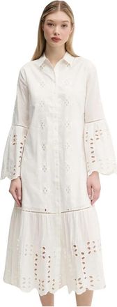Desigual Orleans Jurk - Dames - Shirt Kleedjes - Wit - S - Katoen - Kleedjes