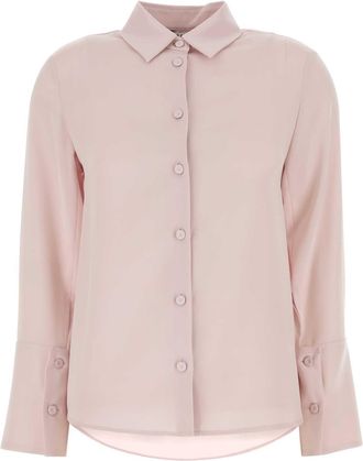Max Mara Pastel Pink Stretch Silk Oliera Shirt