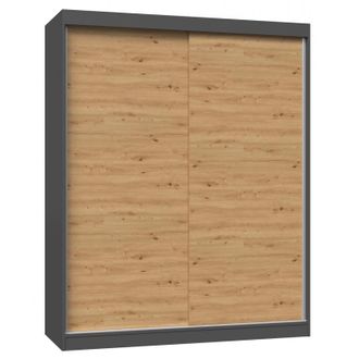 Hucoco Paolo - Armario Con 2 Puertas Correderas - Ancho 160 Cm - Vestidor Con 2 Puertas