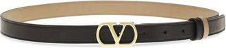Valentino Garavani Womens Black Calf Leather Bos Taurus Regular Belt
