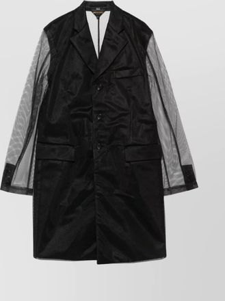 Comme Des Garçons longline sheer sleeves coat