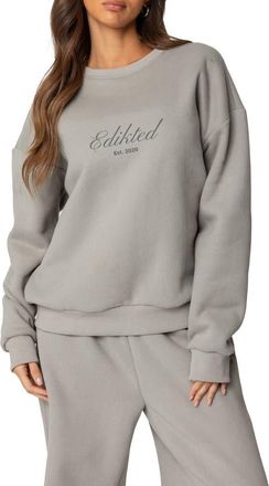 Edikted Get Edikted Crewneck Sweatshirt in Gray at Nordstrom, Size X-Large