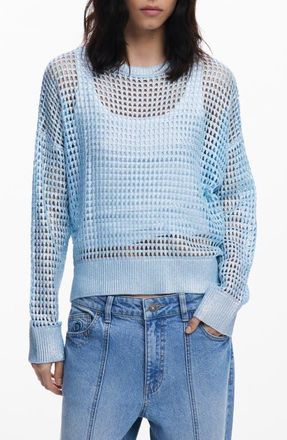 Desigual Thin Guage Sweater in Medium Blue at Nordstrom, Size X-Small