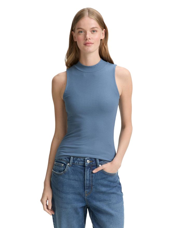 Tom Tailor Damen T-Shirt – Loose Fit, Aus Weichem Modal-Mix, Dusty Denim Blue, Größe M