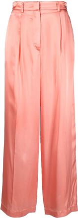 Forte_Forte satin-finish gathered trousers - women - Viscose - II - Pink