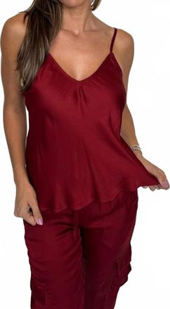 River + Sky Satin Cami In Maroon