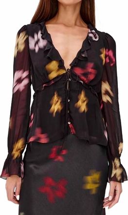 Rails Alixa Lined Top In Onyx Blurred Floral