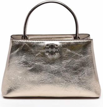 Tory Burch Britten Mini Satchel - Dames - Handtassen - Geel - ONE Size - Leer - Tassen
