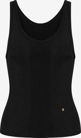 Moschino Tank top in viscosa shiny Golden M - Nero
