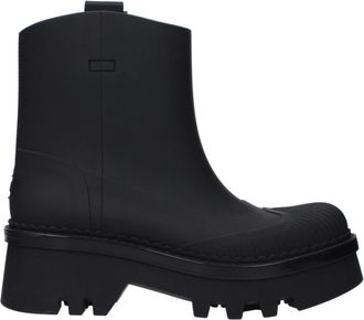 Chlo&eacute; Black Cotton Ankle Womens Boots