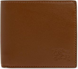 Burberry Pop Check Bifold Portemonnee - Heren - Portefeuilles - Bruin - ONE Size - Leer - Accessoires