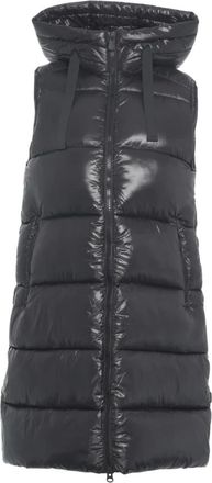 Save The Duck Jassen, Dames, Zwart, M, Gewatteerd gewatteerd gilet voor vrouwen