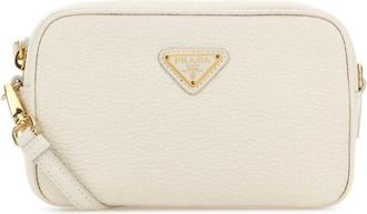 Prada White Leather Crossbody Bag