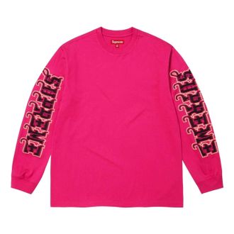 SUPREME FW25 Intarsia Sleeve L/S Top Pink SUP-FW25-111-PNK