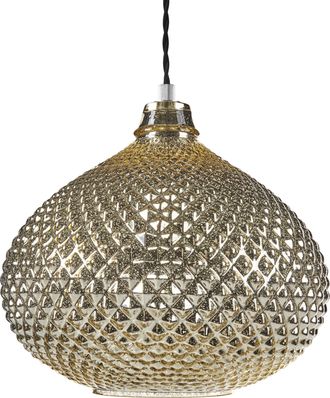 Beliani Beliani - L&aacute;mpara De Techo Dorada 88 Cm Pantalla De Cristal Brillante Estilo Glamour Madon