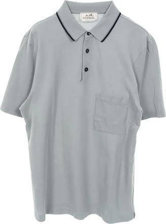 Hermès 2010s poloshirt met borstzak - Grijs