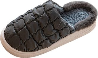 Generic Winter Mens Flat Soled Indoor Slippers with Soft Velvet Comfort for Everyday Home Wear (Grey, 4. 5)