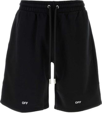 Off-white Black Cotton Bermuda Shorts