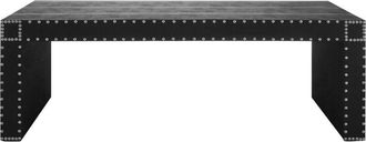 Premier Housewares Coffee Table For Living Room Low Coffee Table Black Coffee Tables Living Room Leather Effect/MDF Black Coffee Table